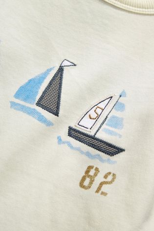 Ecru Boat Long Sleeve Tops Two Pack (3mths-6yrs)